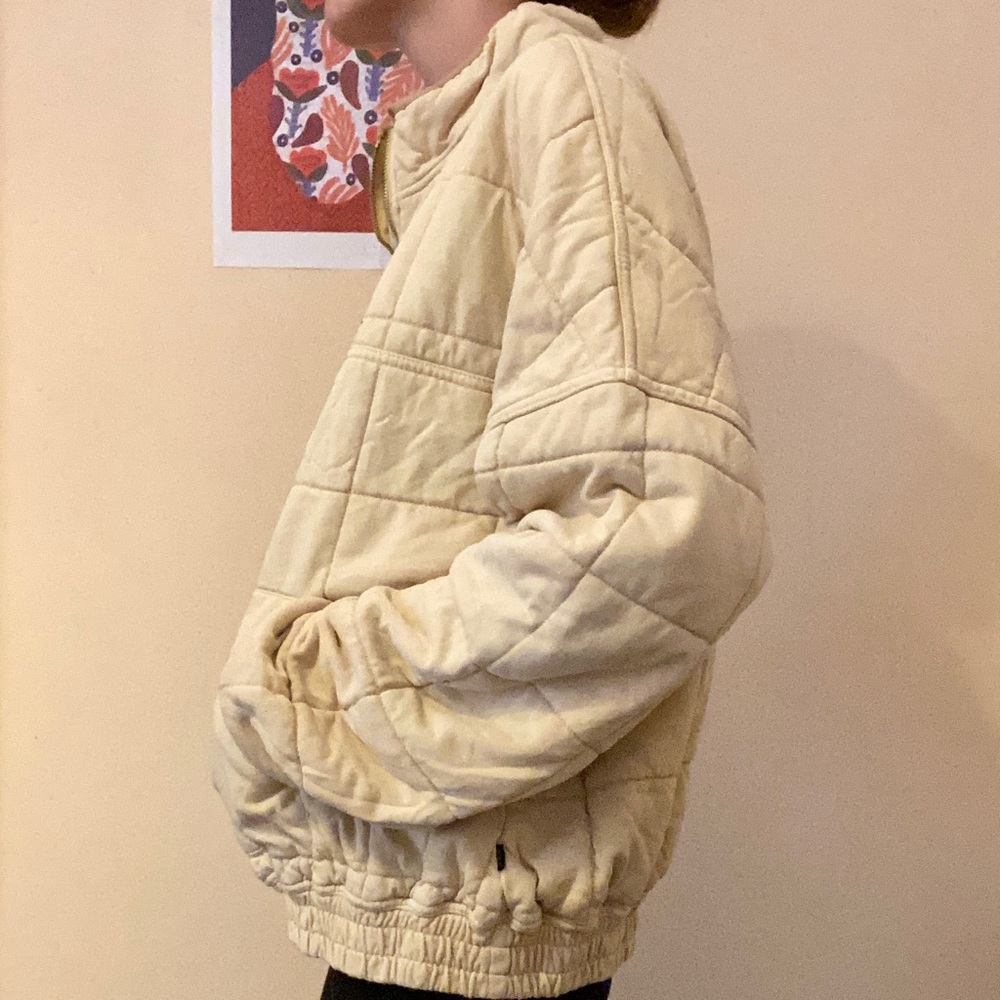 Yellow Quilted Quarter Zip Fleece - Picture 3 of 6